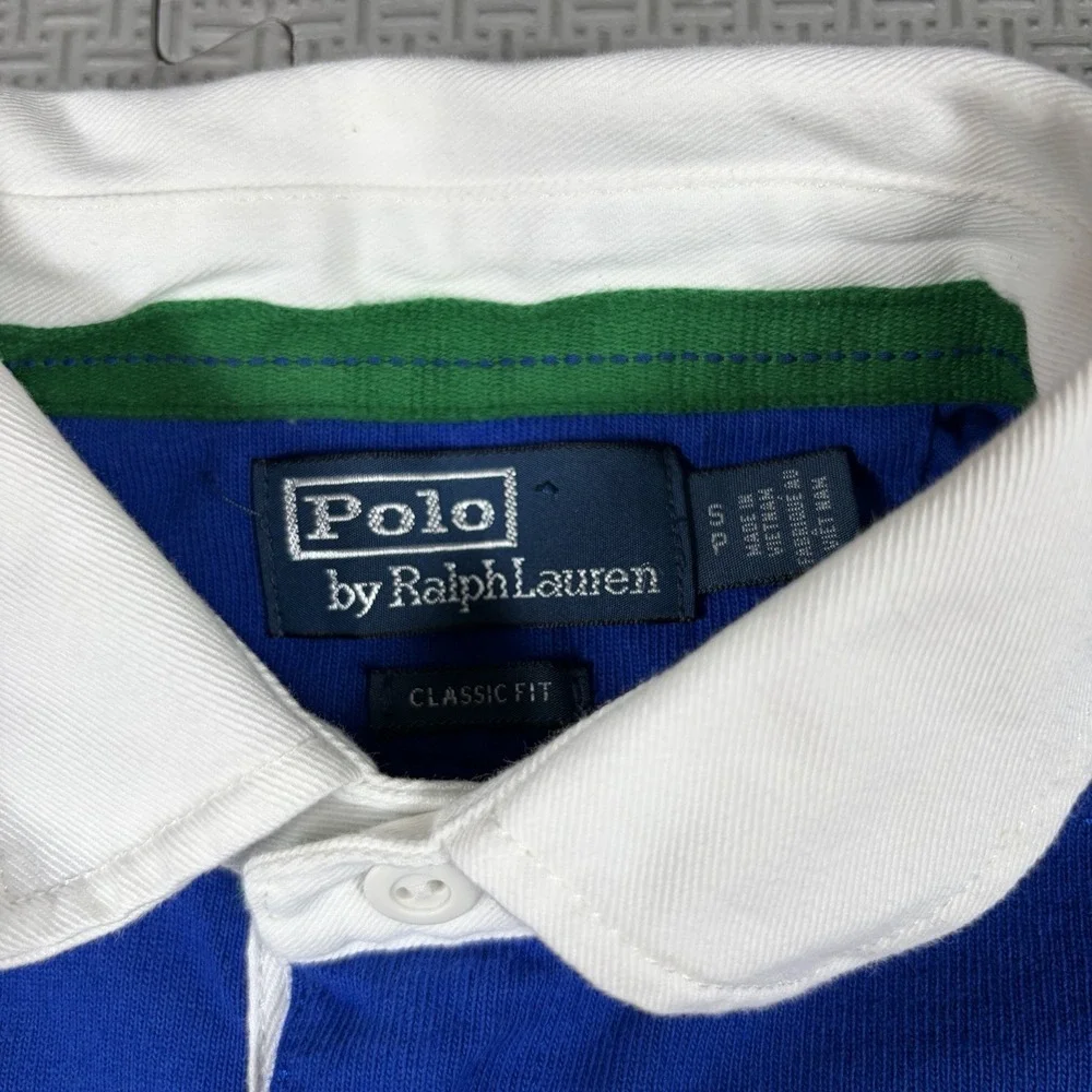 VTG 90s Polo Ralph Lauren P-93 RLPC67 Polo Rugby Shirt Short Sleeve Talon Zip S